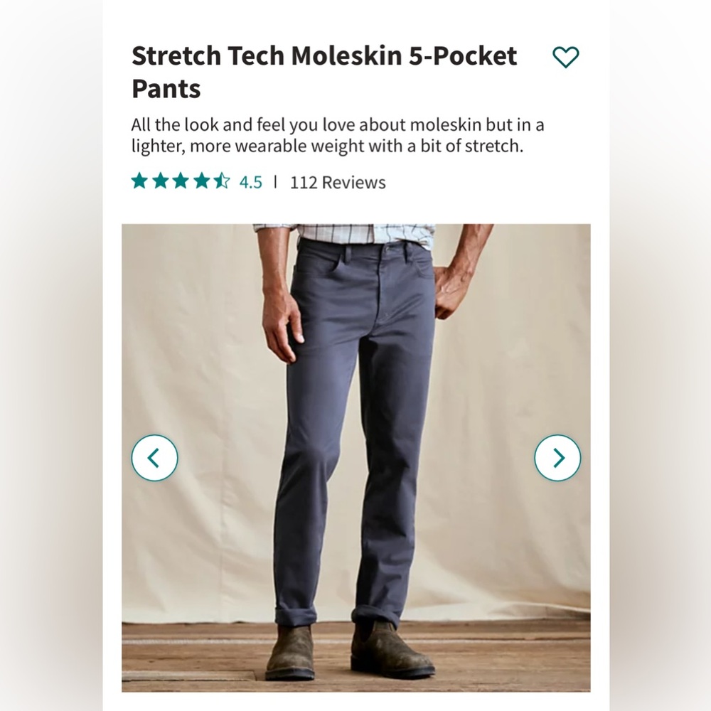 Orvis Stretch Tech Moleskin Pant